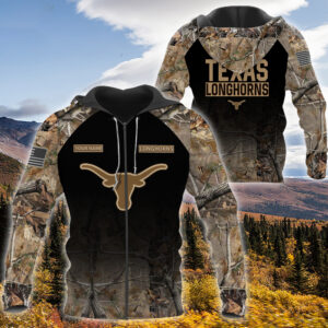 Personalized Texas Longhorns Hunting Camo Custom 3D Shirt