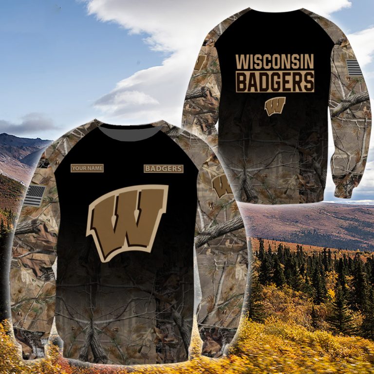 Personalized-Wisconsin-Badgers-Hunting-Camo-Custom-3D-Shirt-Hoodie-2