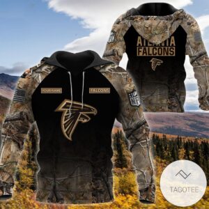 Personalized Your Name Hunting Camo Style Atlanta Falcons Full Print Hoodie