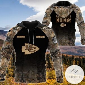 Personalized Your Name Hunting Camo Style Kansas City Chiefs Full Print Hoodie