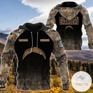 Personalized Your Name Hunting Camo Style San Diego Chargers Full Print Hoodie
