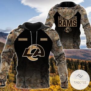 Personalized Your Name Hunting Camo Style St. Louis Rams Full Print Hoodie