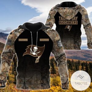 Personalized Your Name Hunting Camo Style Tampa Bay Buccaneers Full Print Hoodie