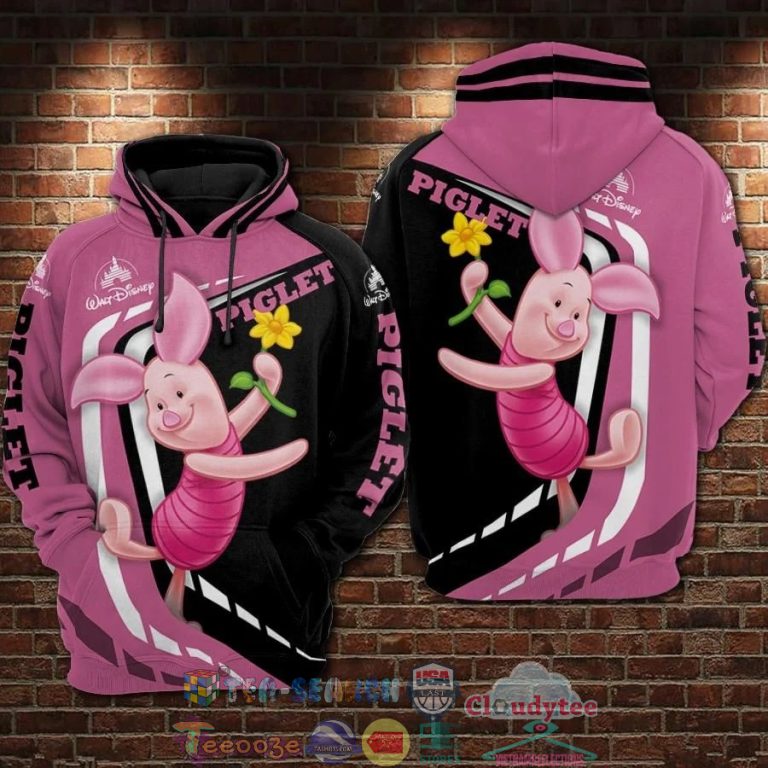 Piglet-With-Flower-Cartoon-Winnie-The-Pooh-3D-Hoodie-3