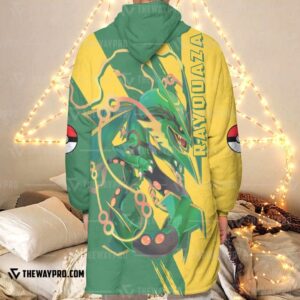 Pokemon Rayquaza Fleece Hoodie Blanket