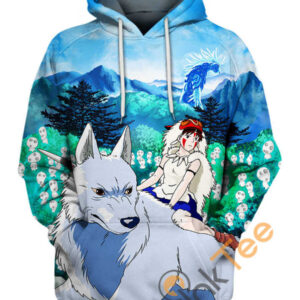 Princess Mononoke San And Moro Ghibli Hoodie 3D