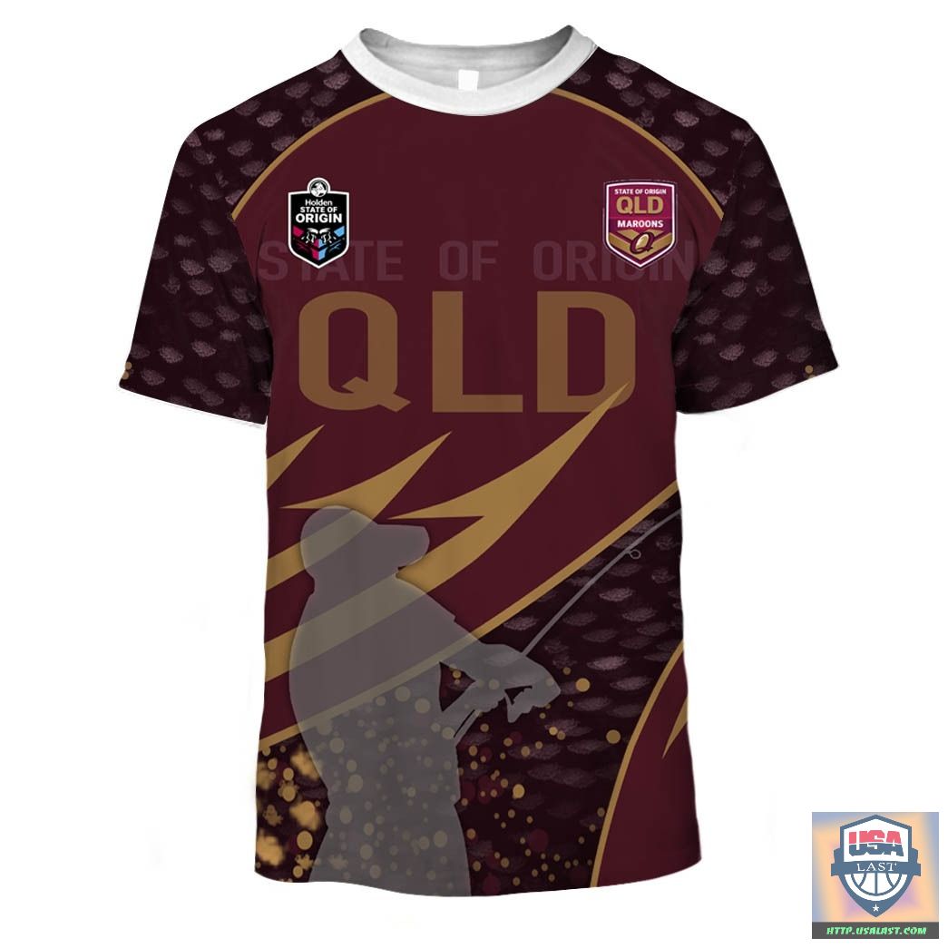 Queensland Rugby League Team Personalize Fishing Hoodie Queensland Rugby League Team Personalize Fishing Hoodie