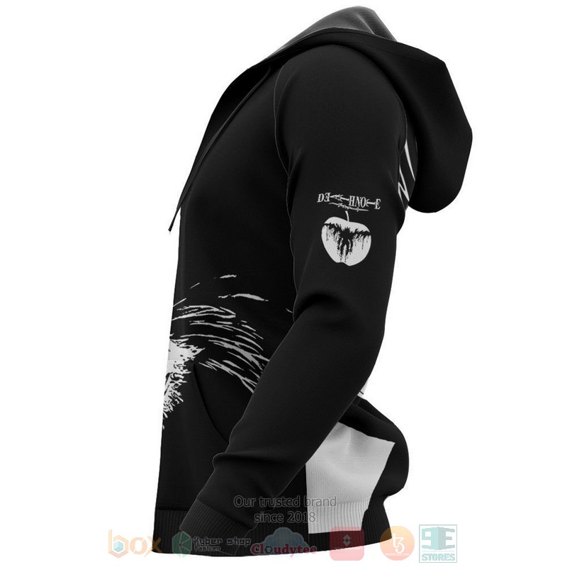 Ryuk Custom Anime Black-White 3D Hoodie Ryuk Custom Anime Black-White 3D Hoodie