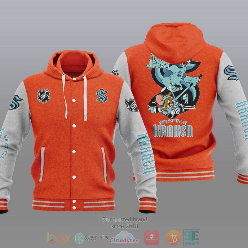 Seattle Kraken Nhl Tom And Jerry Baseball Hoodie Jacket Seattle Kraken Nhl Tom And Jerry Baseball Hoodie Jacket