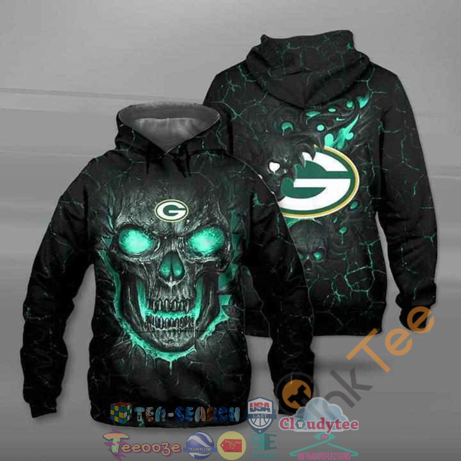 Skull Nfl Green Bay Packers Hoodie 3D Skull Nfl Green Bay Packers Hoodie 3D