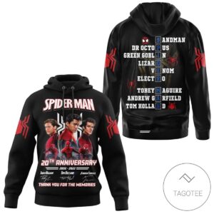 Spider Man 20Th Anniversary Signatures Thank You For The Memories Hoodie