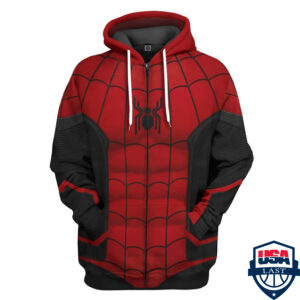 Spider Man No Way Home Red And Black Suit 3D Hoodie Apparel- Saleoff