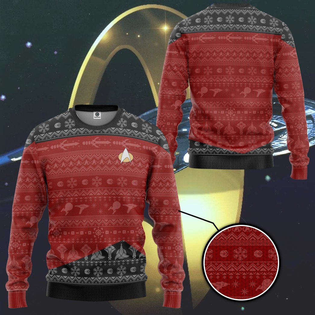 Star Trek The Next Generation 1987 Red 3D Shirt Star Trek The Next Generation 1987 Red 3D Shirt