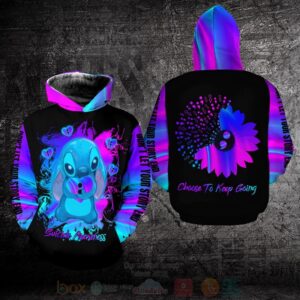 Stitch Suicide Awareness 3D Hoodie