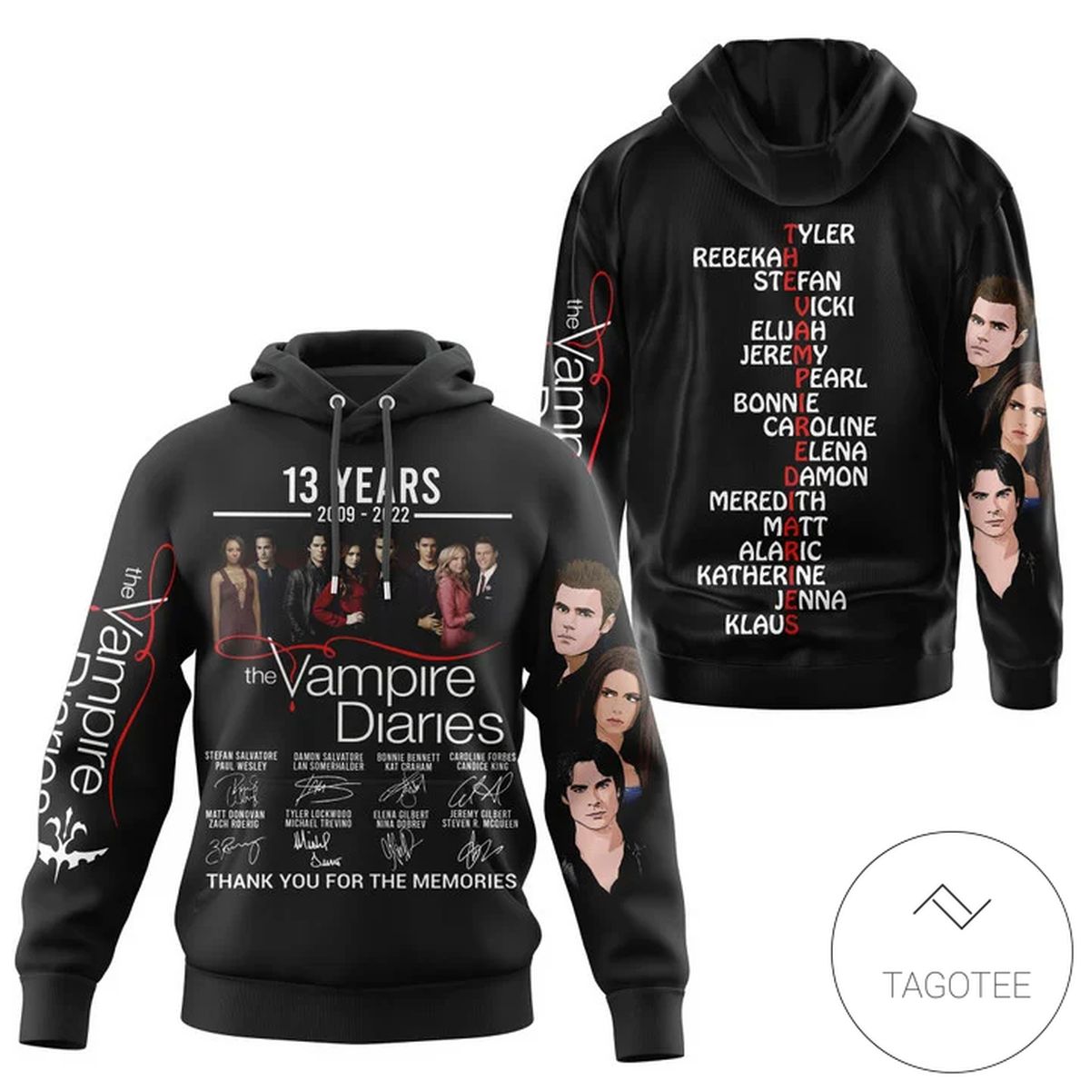 The Vampire 13 Years Anniversary Signatures Thank You For The Memories Hoodie The Vampire 13 Years Anniversary Signatures Thank You For The Memories Hoodie