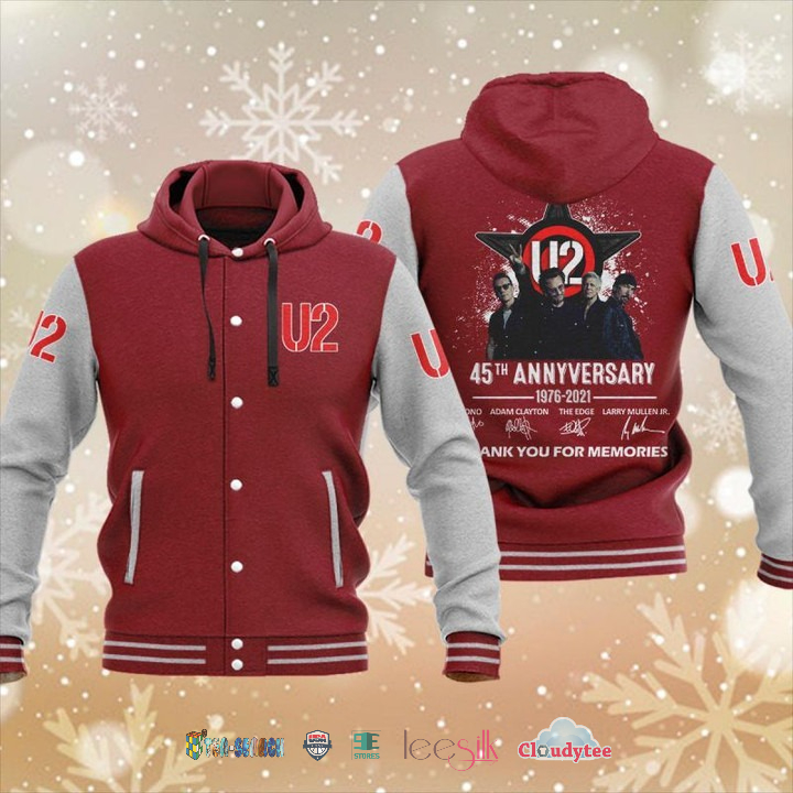 U2 Band 45Th Annyversary 1976 2021 Baseball Hoodie Jacket U2 Band 45Th Annyversary 1976 2021 Baseball Hoodie Jacket