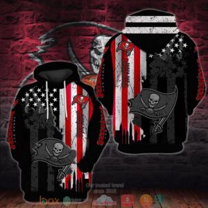 United States Flag Tampa Bay Buccaneers Nfl Black 3D Hoodie