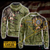 Us Veteran Camouflage 3D Customize Zip Up Hoodie T-Shirt