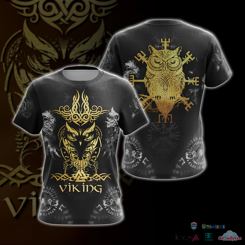 Viking Norse Owl Unisex 3D Hoodie T-Shirt Viking Norse Owl Unisex 3D Hoodie T-Shirt