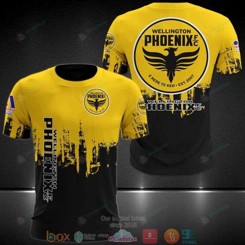 Wellington Phoenix Fc Yellow Black 3D Shirt Wellington Phoenix Fc Yellow Black 3D Shirt