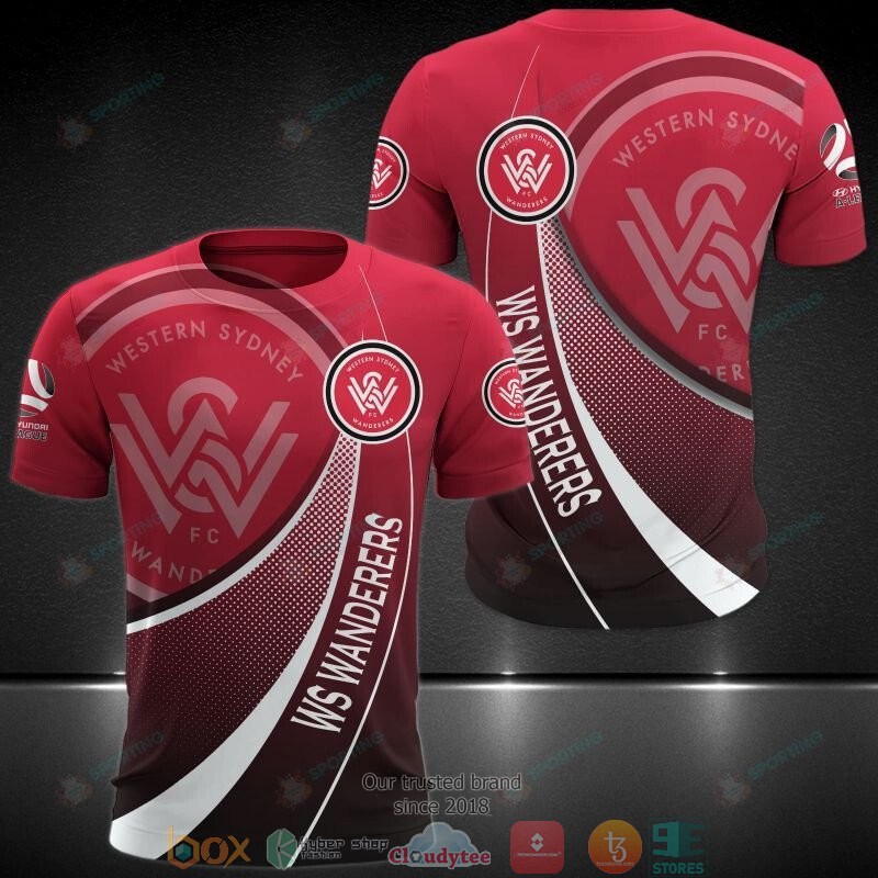 Western Sydney Wanderers Fc Dark Red 3D Shirt Western Sydney Wanderers Fc Dark Red 3D Shirt