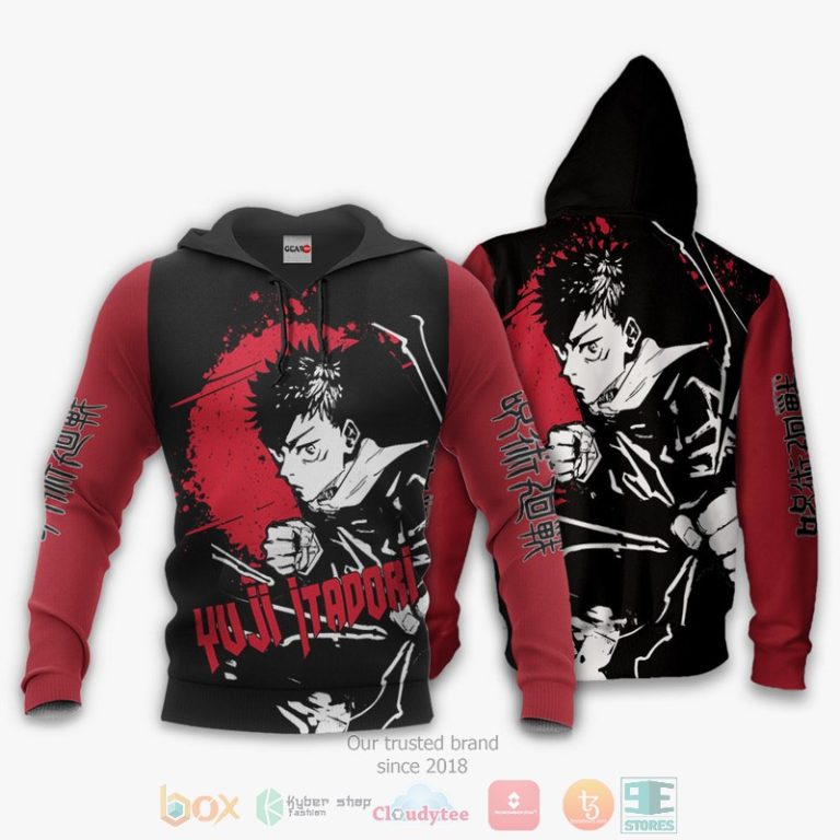 Yuji-Itadori-Jujutsu-Kaisen-Anime-Monochrome-3D-Hoodie-Bomber-Jacket-3